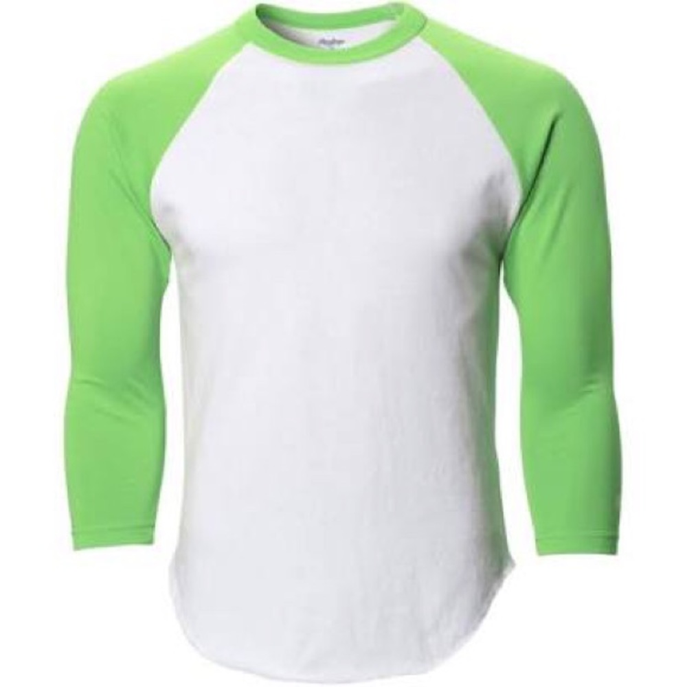 Forever 21 Men’s Neon Green Raglan/Baseball Shirt